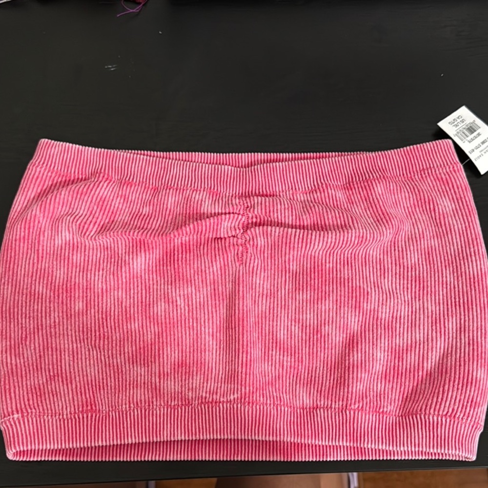 Pink Corduroy Tube Top